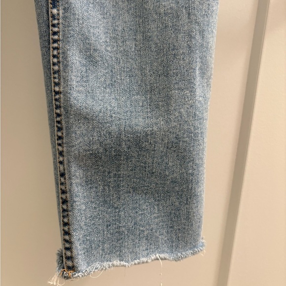 We The Free Vintage Style CRVY High Rise Raw Hem Straight Leg Jeans Size 26 - Picture 13 of 17